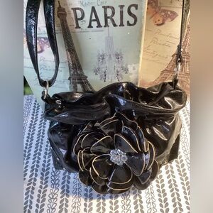 FLOWER BLACK SHOLDER BAG